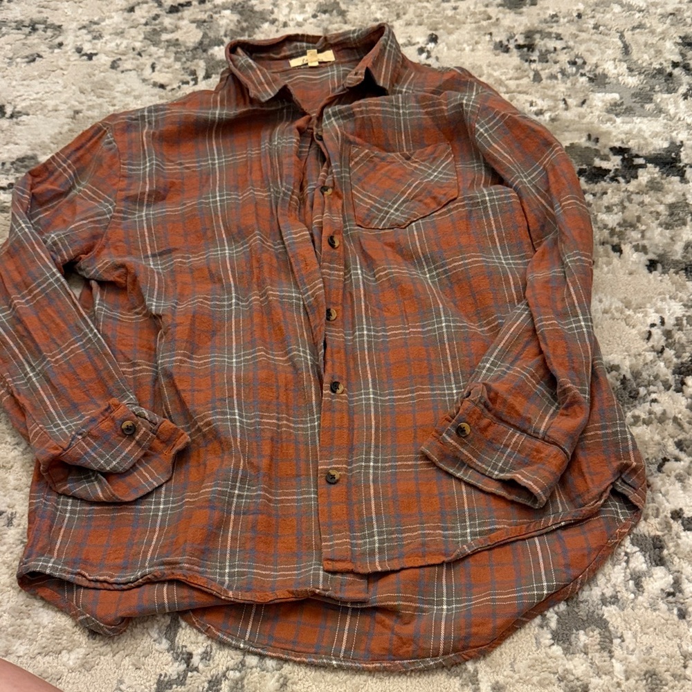 Love Notes Rust Orange flannel